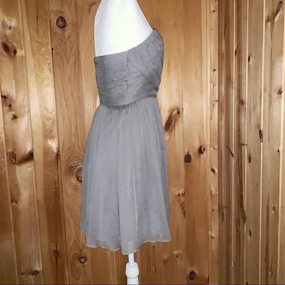 J. Crew gray strapless Arabelle short dress 6P